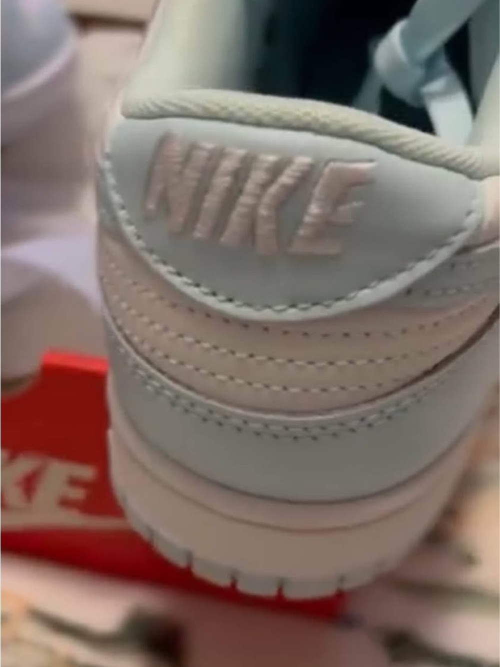 Men’s Nike dunk Low-Top Sneakers in glacier Blue and White - Picture 3 of 7